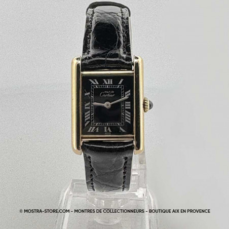 montre-occasion-cartier-must-P-925-mecanique-cadran-noir-aix-provence-salon-paris-pour-femme-occasion-nice-menton