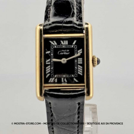 montre-occasion-cartier-must-P-925-mecanique-cadran-noir-aix-provence-salon-paris-brest-nantes-rouen-marseille